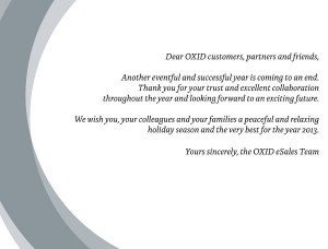 Merry Christmas and a Happy New Year 2013 from OXID